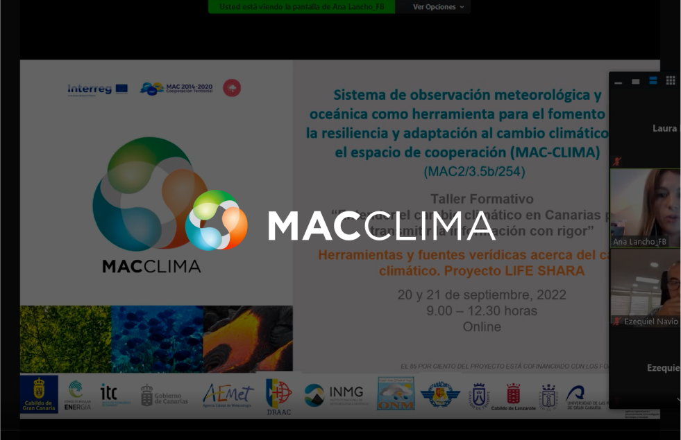 Éxito del taller online ‘Entender el cambio climático en Canarias para transmitir la información con rigor’